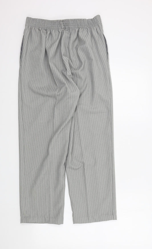 BM Womens Grey Striped  Trousers  Size 12 L25 in