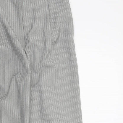BM Womens Grey Striped  Trousers  Size 12 L25 in