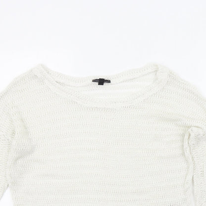 Womens UK Size 12 Topshop White Pullover Jumper