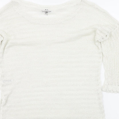 Womens UK Size 12 Topshop White Pullover Jumper