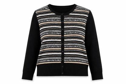 Womens UK Size 14 Papaya Black Cardigan Jumper