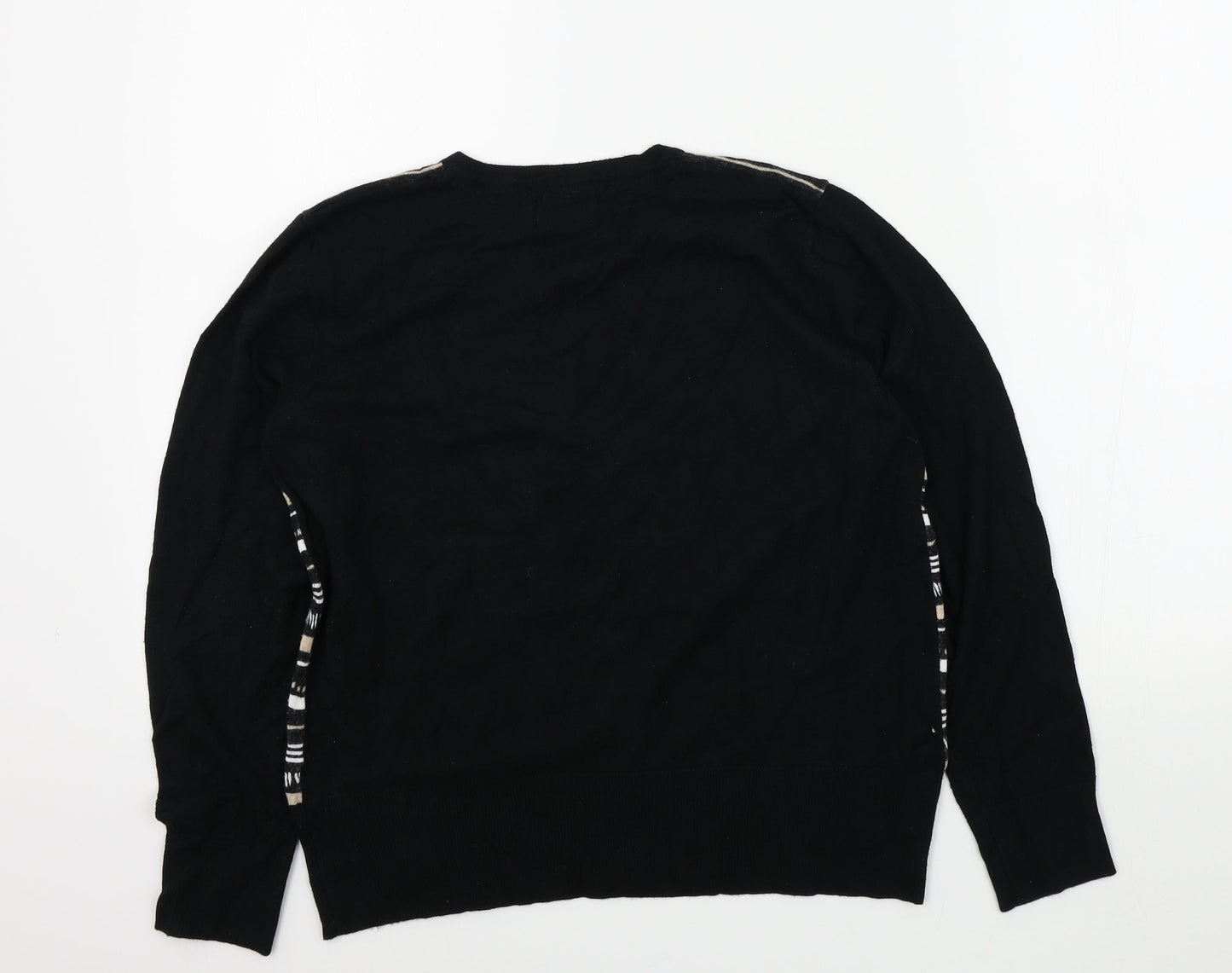 Womens UK Size 14 Papaya Black Cardigan Jumper