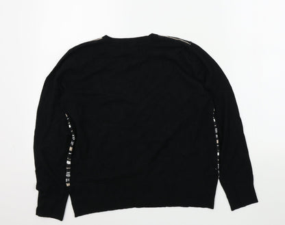Womens UK Size 14 Papaya Black Cardigan Jumper