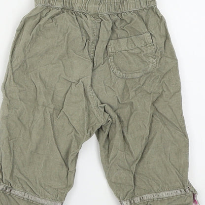H&S Girls Green Colourblock  Jogger Trousers Size 6-9 Months