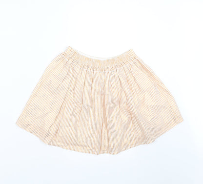 NEXT Girls Gold Striped  A-Line Skirt Size 7 Years
