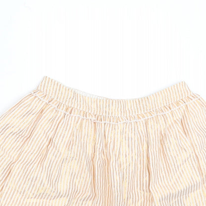 NEXT Girls Gold Striped  A-Line Skirt Size 7 Years