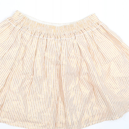 NEXT Girls Gold Striped  A-Line Skirt Size 7 Years