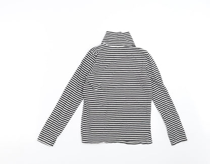 TU Girls Black Striped  Basic T-Shirt Size 10 Years