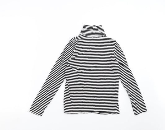 TU Girls Black Striped  Basic T-Shirt Size 10 Years