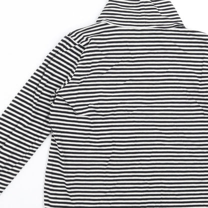 TU Girls Black Striped  Basic T-Shirt Size 10 Years