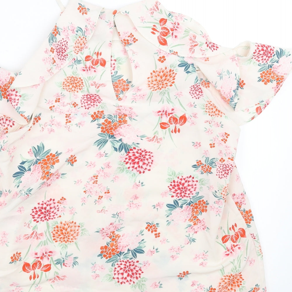 Womens UK Size 10 New Look Ivory Basic Blouse