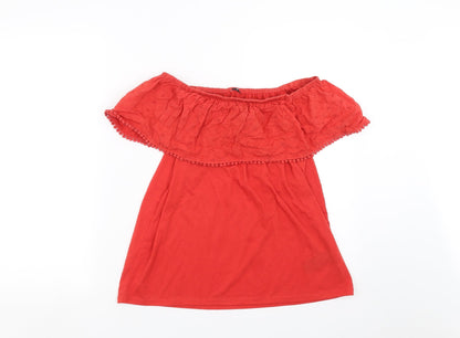 Womens UK Size 10 Pep&co Red Basic T-Shirt