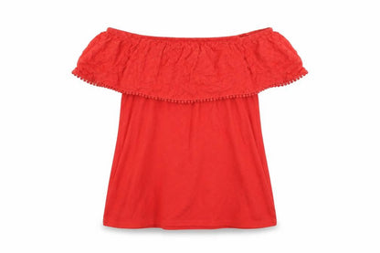 Womens UK Size 10 Pep&co Red Basic T-Shirt