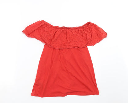 Womens UK Size 10 Pep&co Red Basic T-Shirt