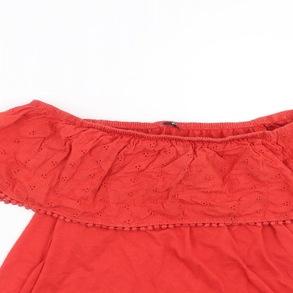 Womens UK Size 10 Pep&co Red Basic T-Shirt