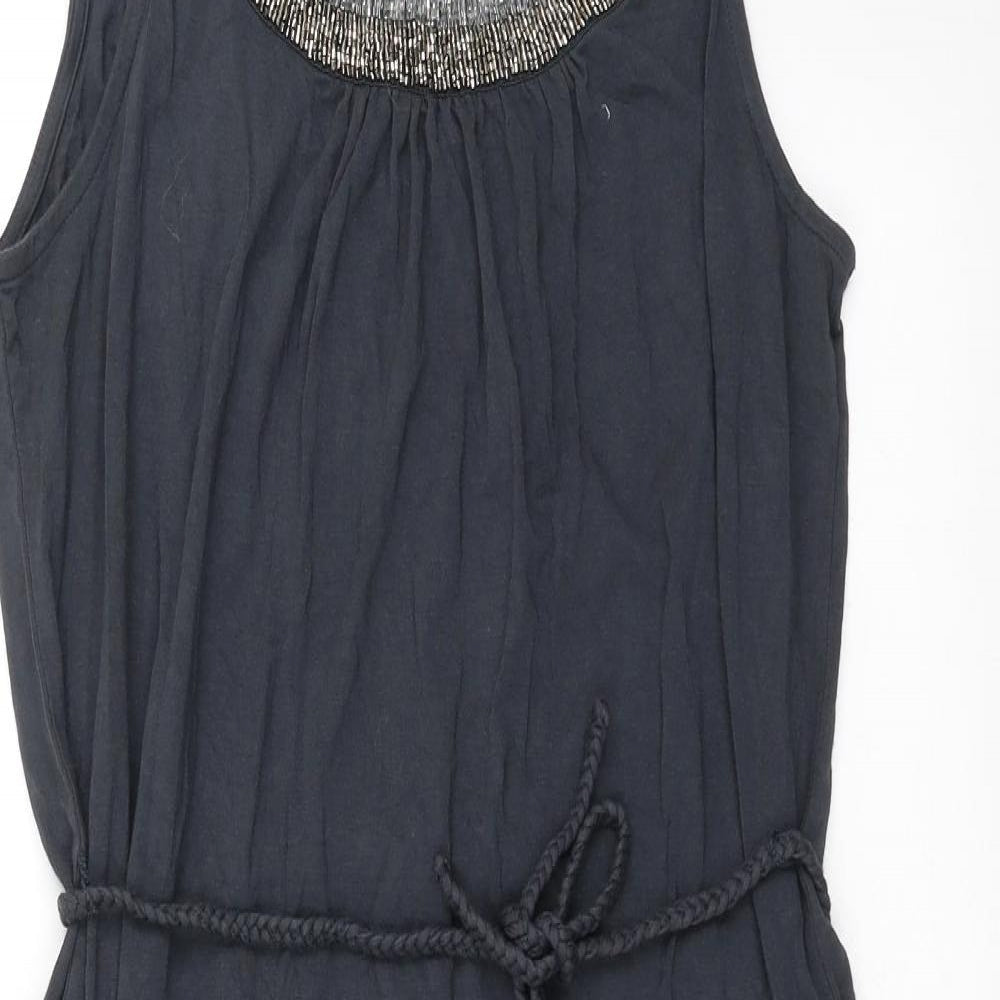 Monsoon Womens Grey   Shift  Size M  - beaded neck line