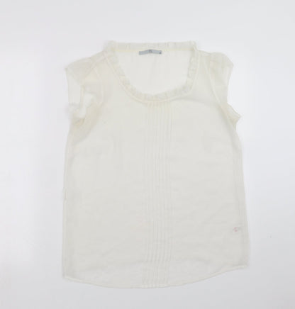 TU Womens Ivory   Basic Blouse Size 10  - sheer