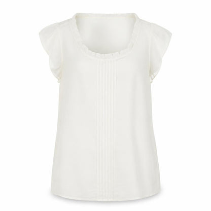 TU Womens Ivory   Basic Blouse Size 10  - sheer