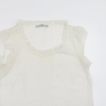 TU Womens Ivory   Basic Blouse Size 10  - sheer