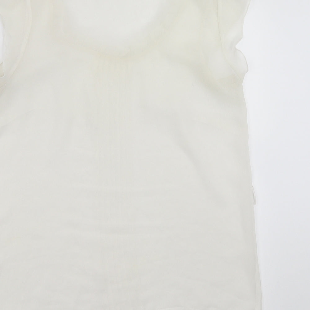 TU Womens Ivory   Basic Blouse Size 10  - sheer