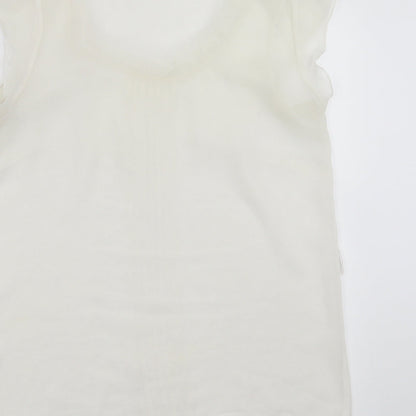 TU Womens Ivory   Basic Blouse Size 10  - sheer