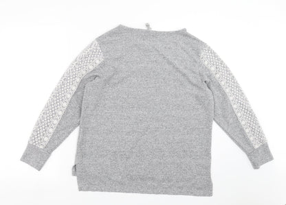Flora Nikrooz Womens Grey   Pullover Jumper Size M  - Lace Sleeve detail