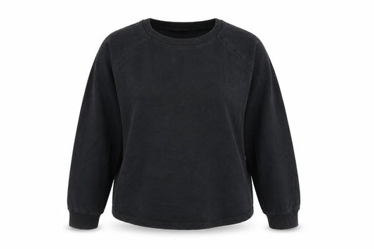 Front view of ASOS women’s grey pullover sweatshirt, size UK 12