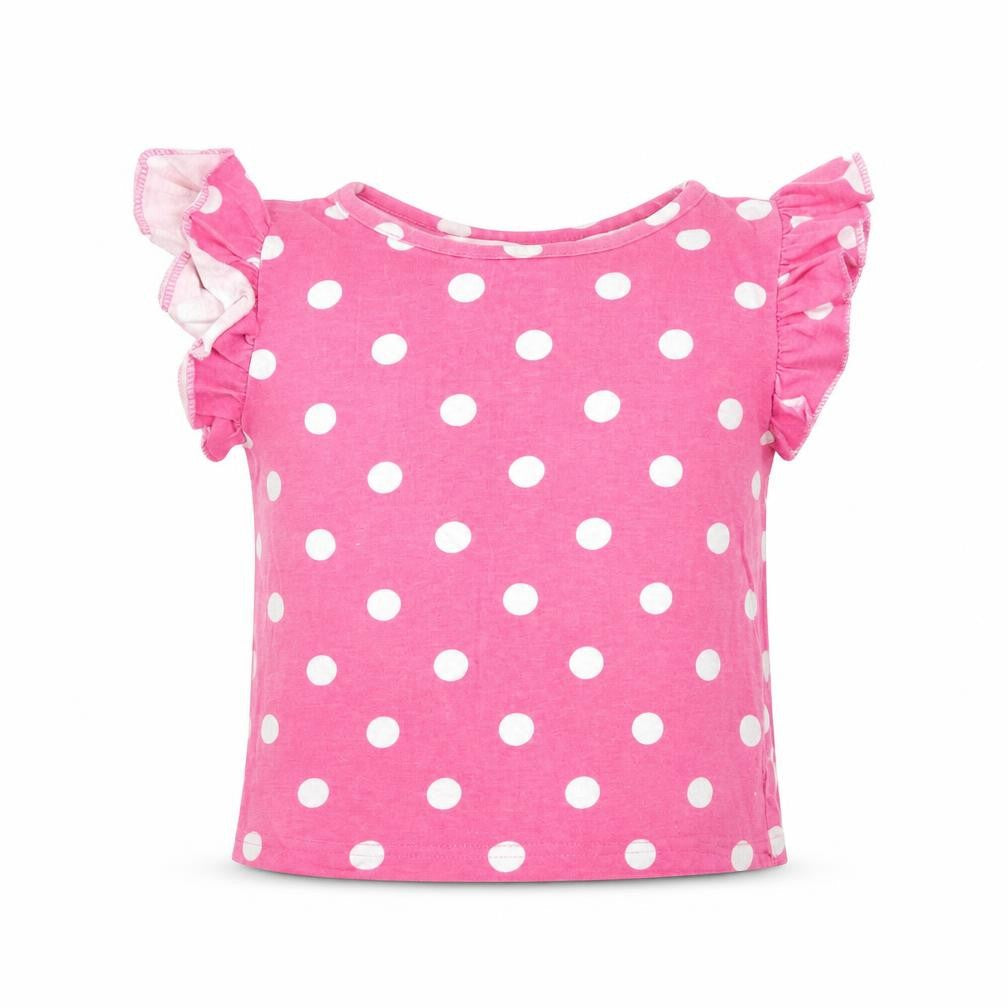 Young Dimension Girls Pink Polka Dot  Basic T-Shirt Size 2-3 Years