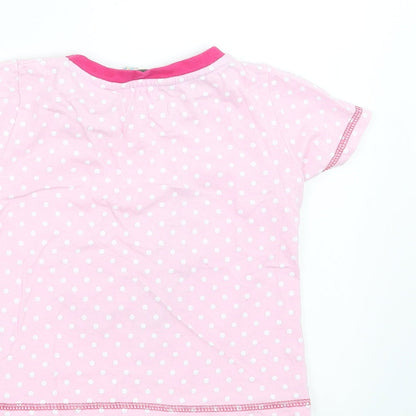 Animal Crazy Girls Pink Polka Dot  Basic T-Shirt Size 2-3 Years  - Elephant
