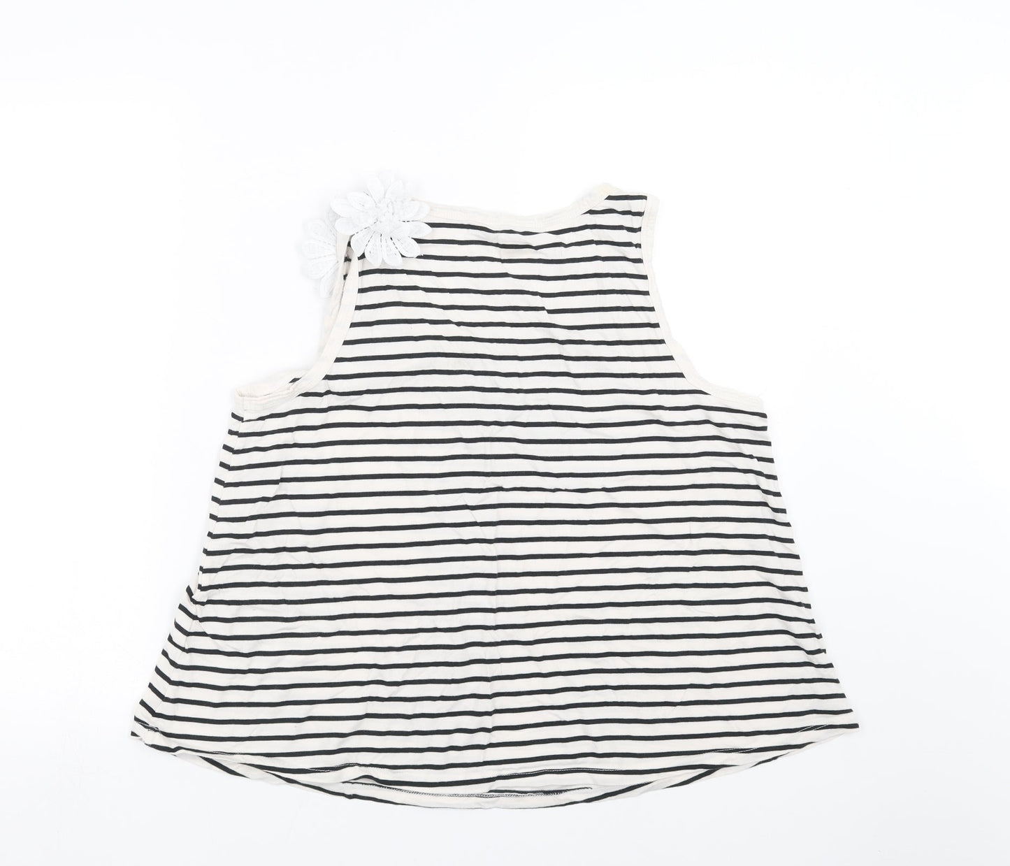 Nutmeg Womens Black Striped  Basic Tank Size 16  - floral detail