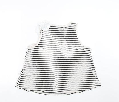 Nutmeg Womens Black Striped  Basic Tank Size 16  - floral detail