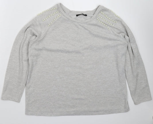 George Womens Grey  Knit Pullover Jumper Size L