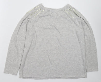 George Womens Grey  Knit Pullover Jumper Size L