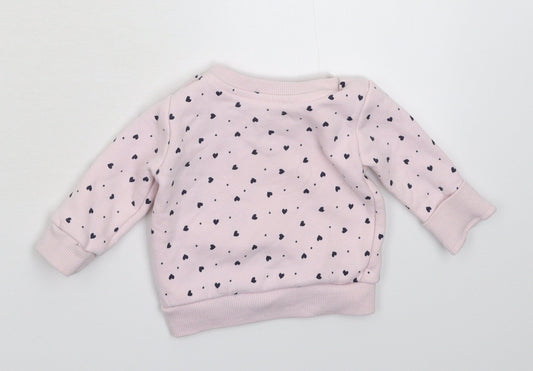 Primark Girls Pink   Pullover Jumper Size 0-3 Months