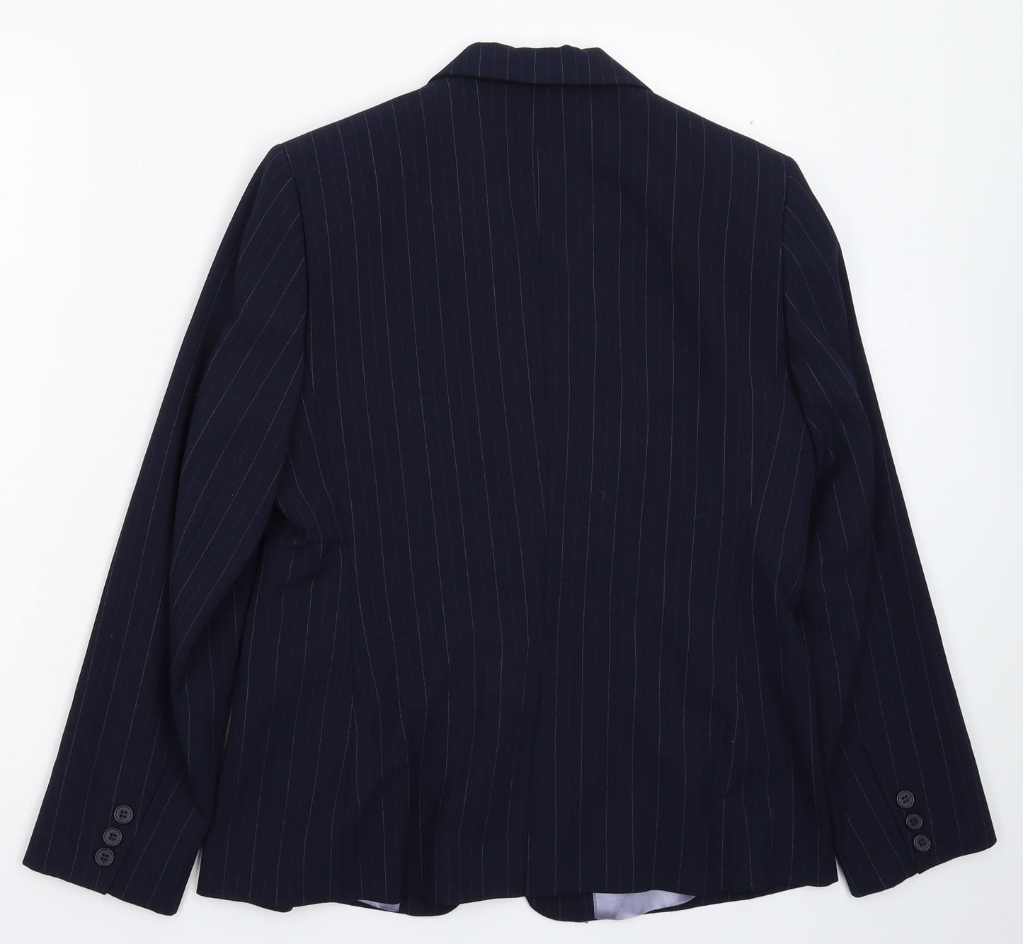 Autonomy Womens Blue Striped  Jacket Suit Jacket Size 12