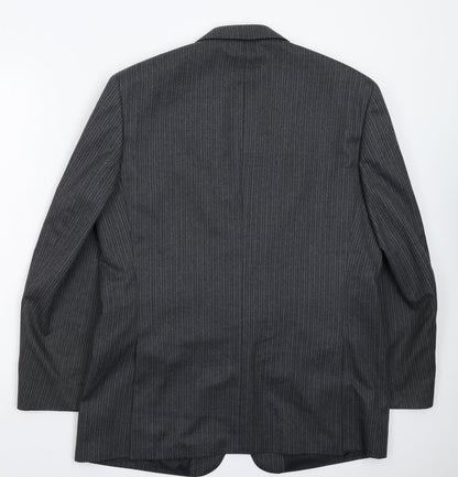 Greenwods Mens Grey Striped  Jacket Suit Jacket Size 42