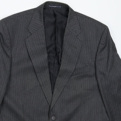Greenwods Mens Grey Striped  Jacket Suit Jacket Size 42