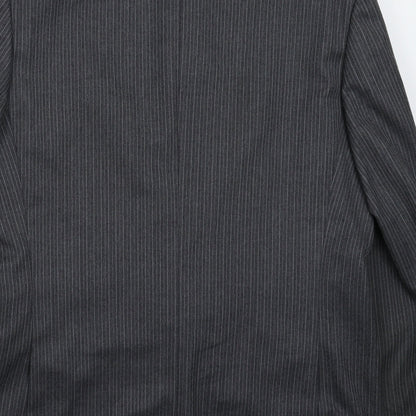 Greenwods Mens Grey Striped  Jacket Suit Jacket Size 42