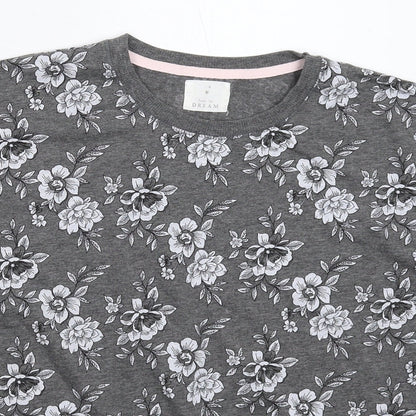 Matalan Womens Grey Floral  Top Pyjama Top Size M