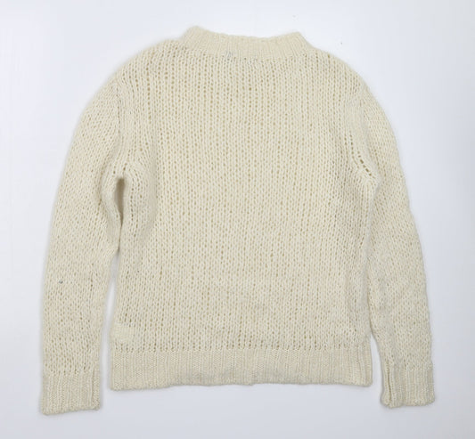 Bik Bok Womens White  Knit Pullover Jumper Size L
