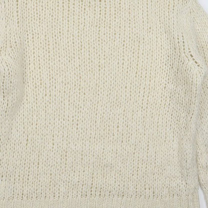 Bik Bok Womens White  Knit Pullover Jumper Size L