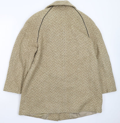 La Petite Womens Beige Herringbone  Jacket Coat Size L