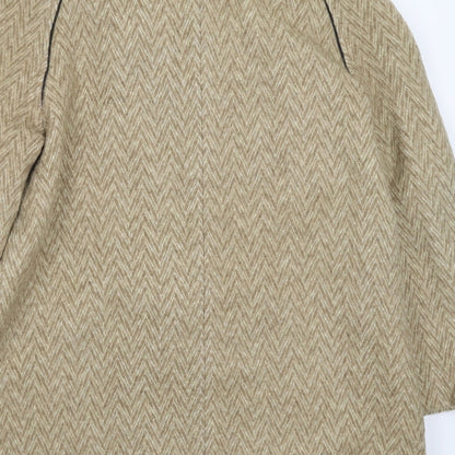 La Petite Womens Beige Herringbone  Jacket Coat Size L