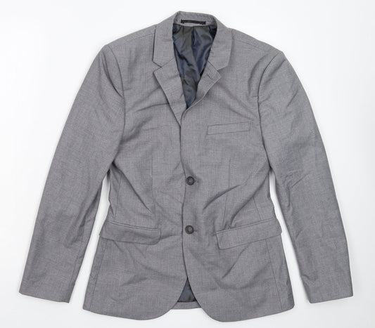 Mens UK Size 36 Topman Regular Grey Suit Jacket