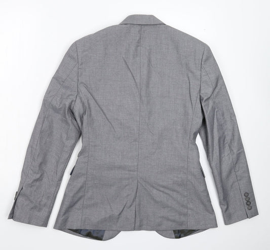 Mens UK Size 36 Topman Regular Grey Suit Jacket