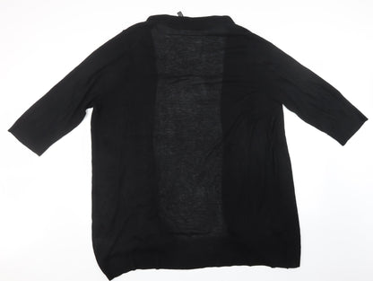 Womens UK Size L Preworn Black Cardigan Jumper