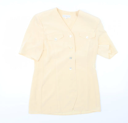 Womens UK Size 10 Precis Yellow Basic Blouse