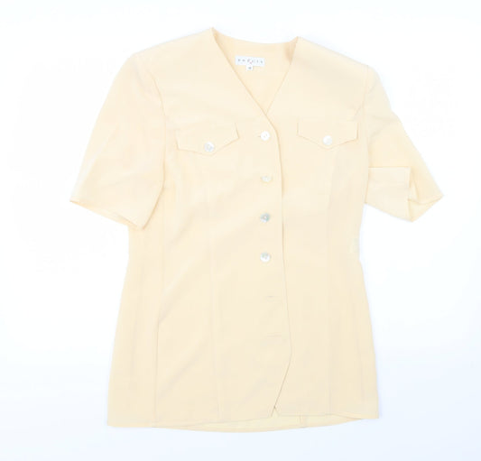 Precis Womens Yellow   Basic Blouse Size 10  - Padded Shoulders