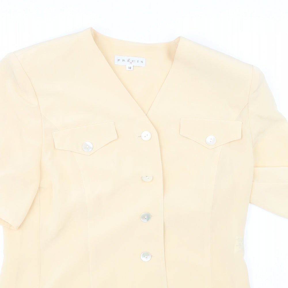 Womens UK Size 10 Precis Yellow Basic Blouse