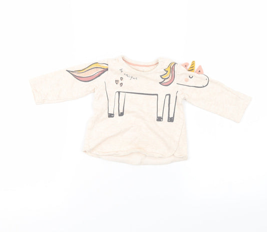 F&F Girls Pink   Pullover Jumper Size 3-6 Months